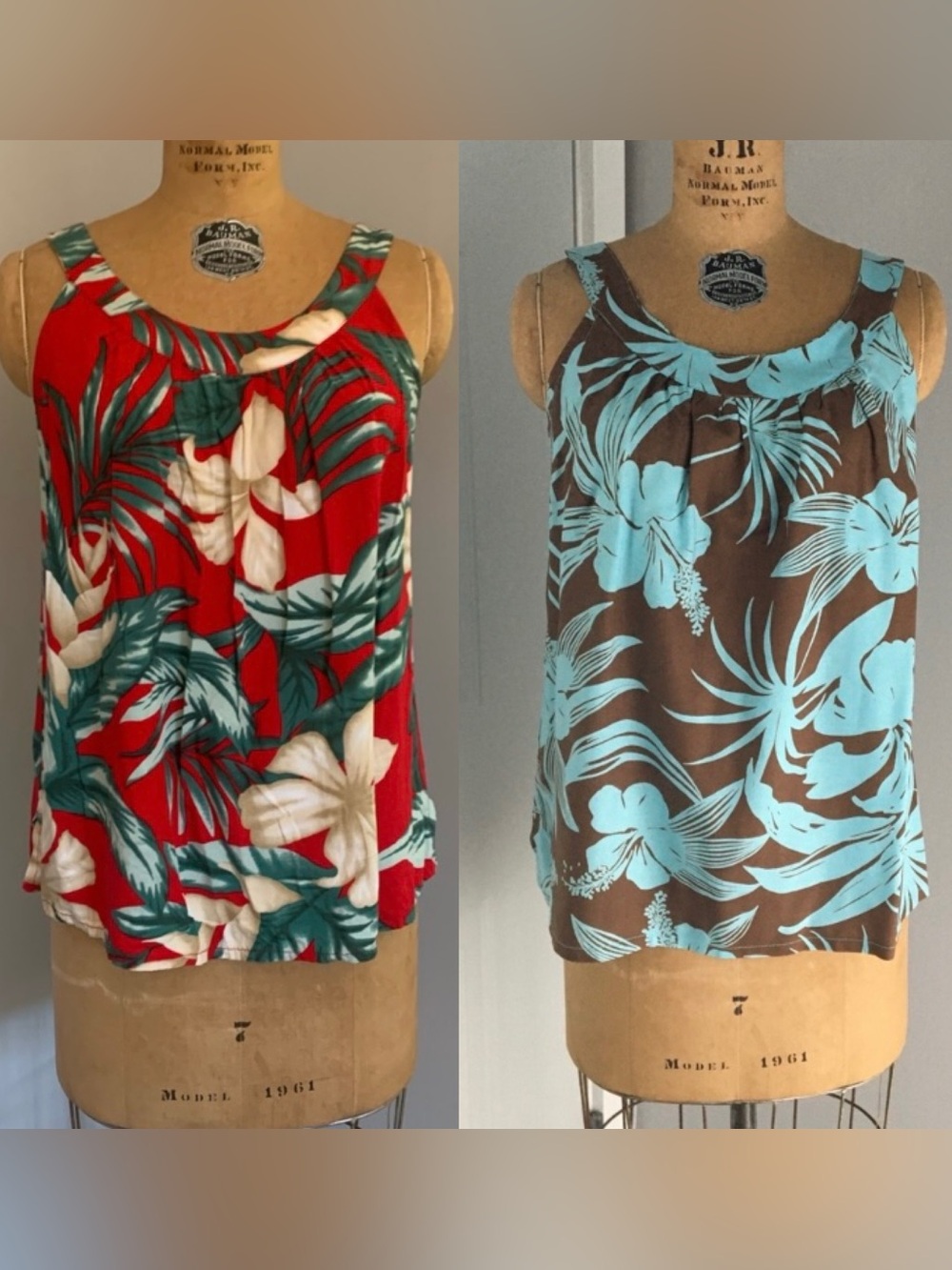 Two Hawaiian tank tops